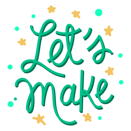 DIY let's make creativity lettering PNG Design