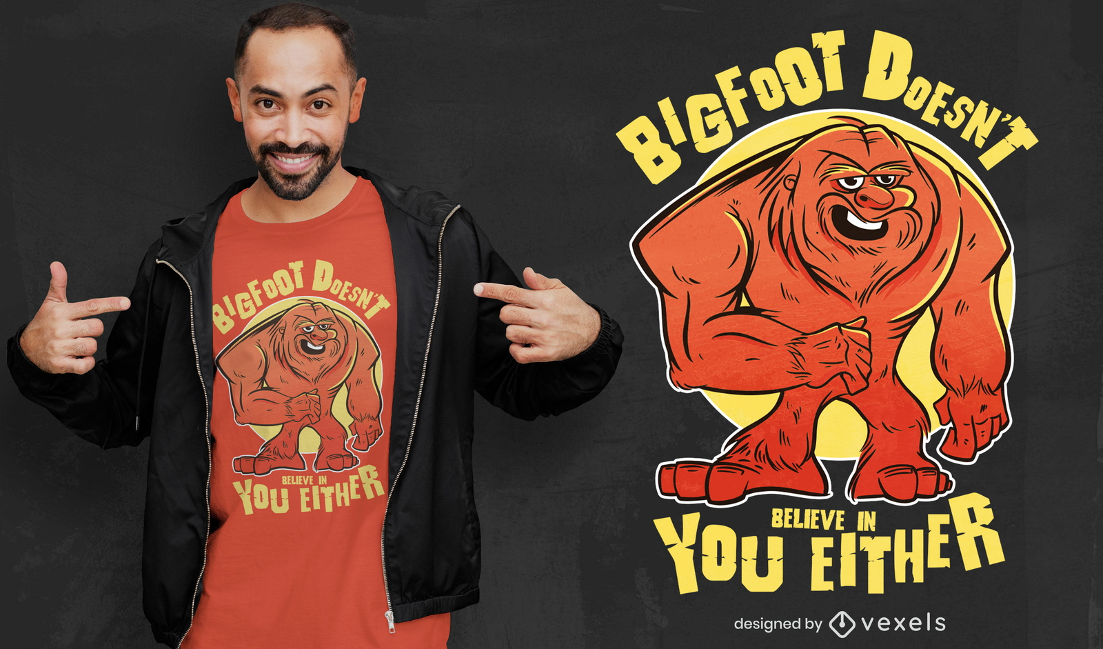 Design de camiseta engraçada com citação de Bigfoot