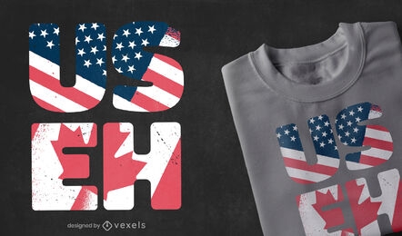 USA Kanada Ausdrücke T-Shirt Designs.