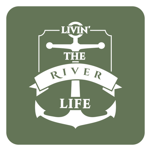 Flussleben-Zitat-Abzeichen PNG-Design