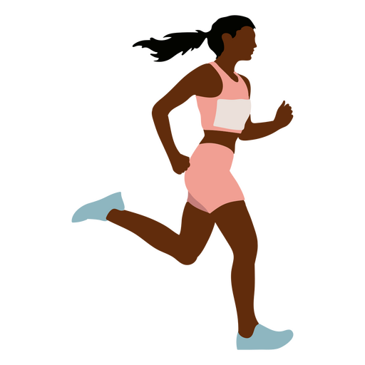 Garota correndo plana Desenho PNG