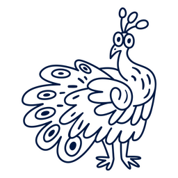 Simple animal peacock drawing PNG Design