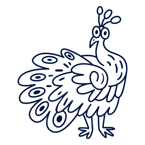 Simple animal peacock drawing