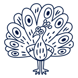 Desenho de pavão simples Desenho PNG