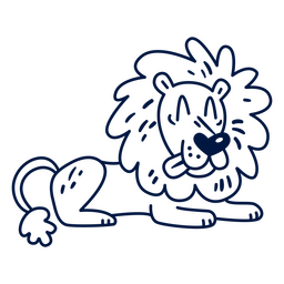 dibujo de leon sencillo Diseño PNG