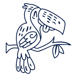 Simple nature parrot drawing PNG Design