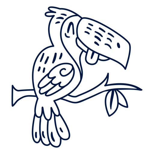 Simple nature parrot drawing PNG Design