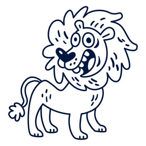 Lion cartoon character PNG Design