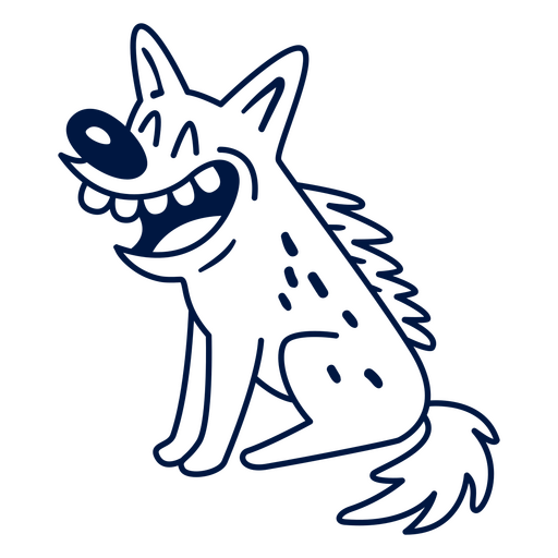 Cartoon hyena smiling  PNG Design