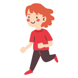 Redhead girl character running