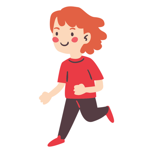 Redhead girl character running PNG Design