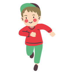Boy with hat running character PNG Design