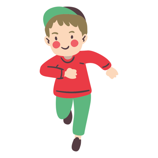 Junge mit laufendem Charakter des Hutes PNG-Design