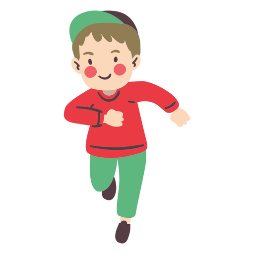 Niño con sombrero corriendo personaje Diseño PNG