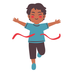 Glücklicher Junge, der Marathon gewinnt PNG-Design