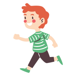 Redhead boy running character