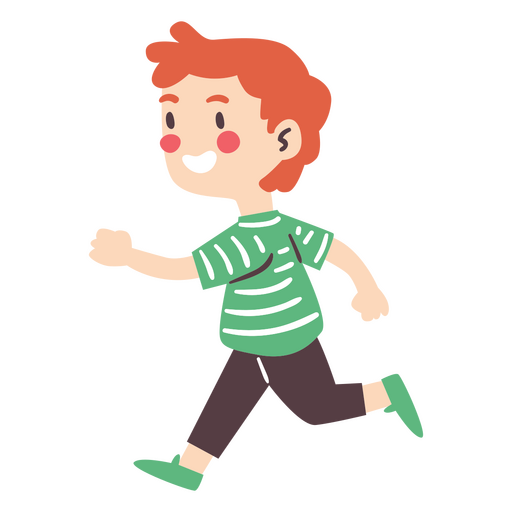 Redhead boy running character