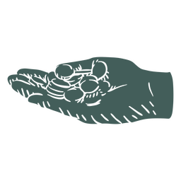 Mano de monedas de dinero Diseño PNG