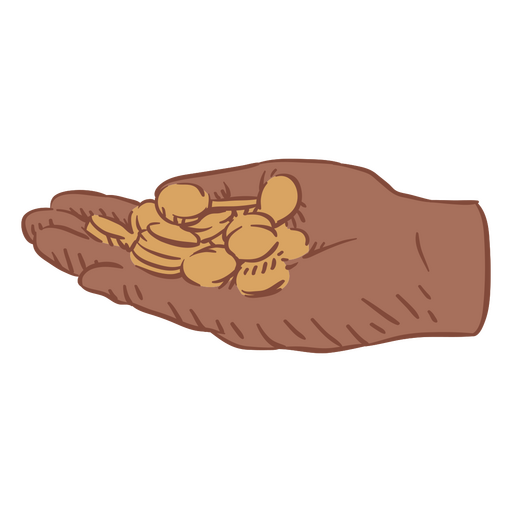 Finanziert Geldmünzenhand PNG-Design