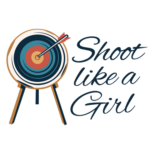 Shoot like a girl archery quote badge PNG Design
