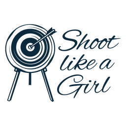 Like a girl archery simple quote badge PNG Design