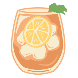 Drink illustration mint and orange PNG Design