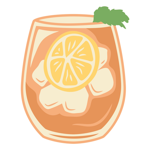 Drink illustration mint and orange PNG Design