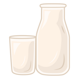 Frasco e copo de ilustração de leite Desenho PNG Transparent PNG