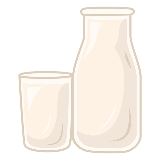 Taza y tarro de ilustración de leche Diseño PNG