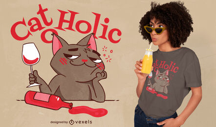 Cat o holic T-Shirt-Design