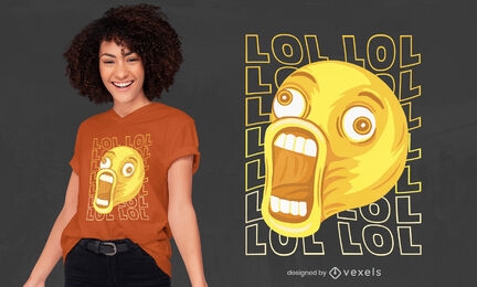 Funny emoji laughing t-shirt design