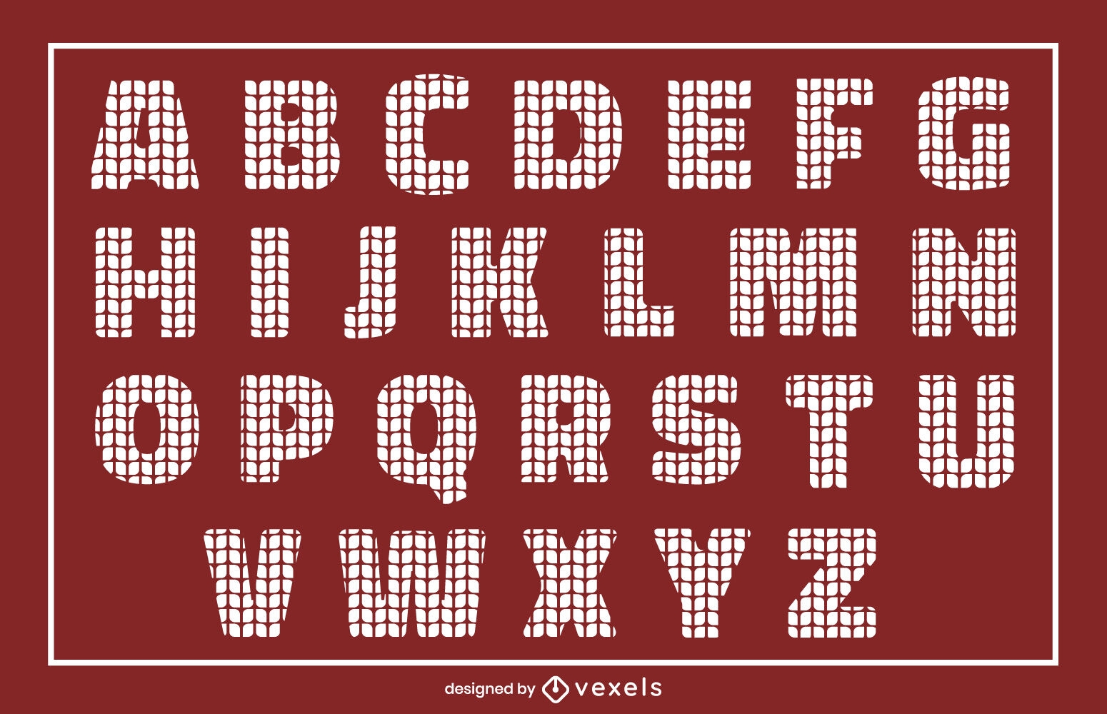 Conjunto de alfabeto de textura de malha