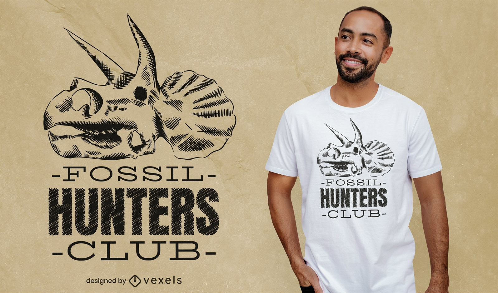 Dinosaur fossil hunters club t-shirt design
