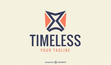 Minimalistic hourglass logo template