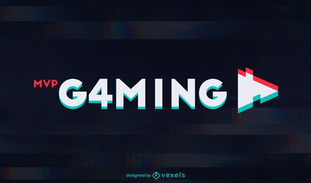 Gaming Glitch Text Effect Logo Vector Download