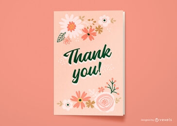 Thank you floral nature greeting card