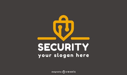 Modelo de logotipo de curso de bloqueio de segurança