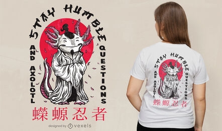 Diseño de camiseta de axolotl humilde