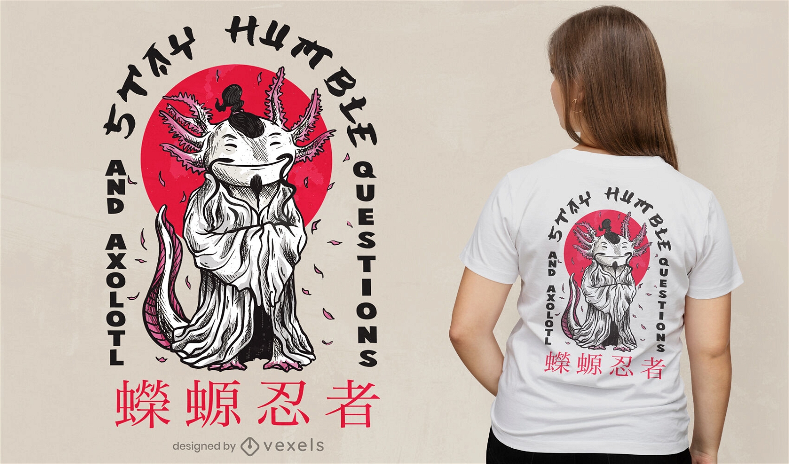 Design humilde de camiseta axolotl