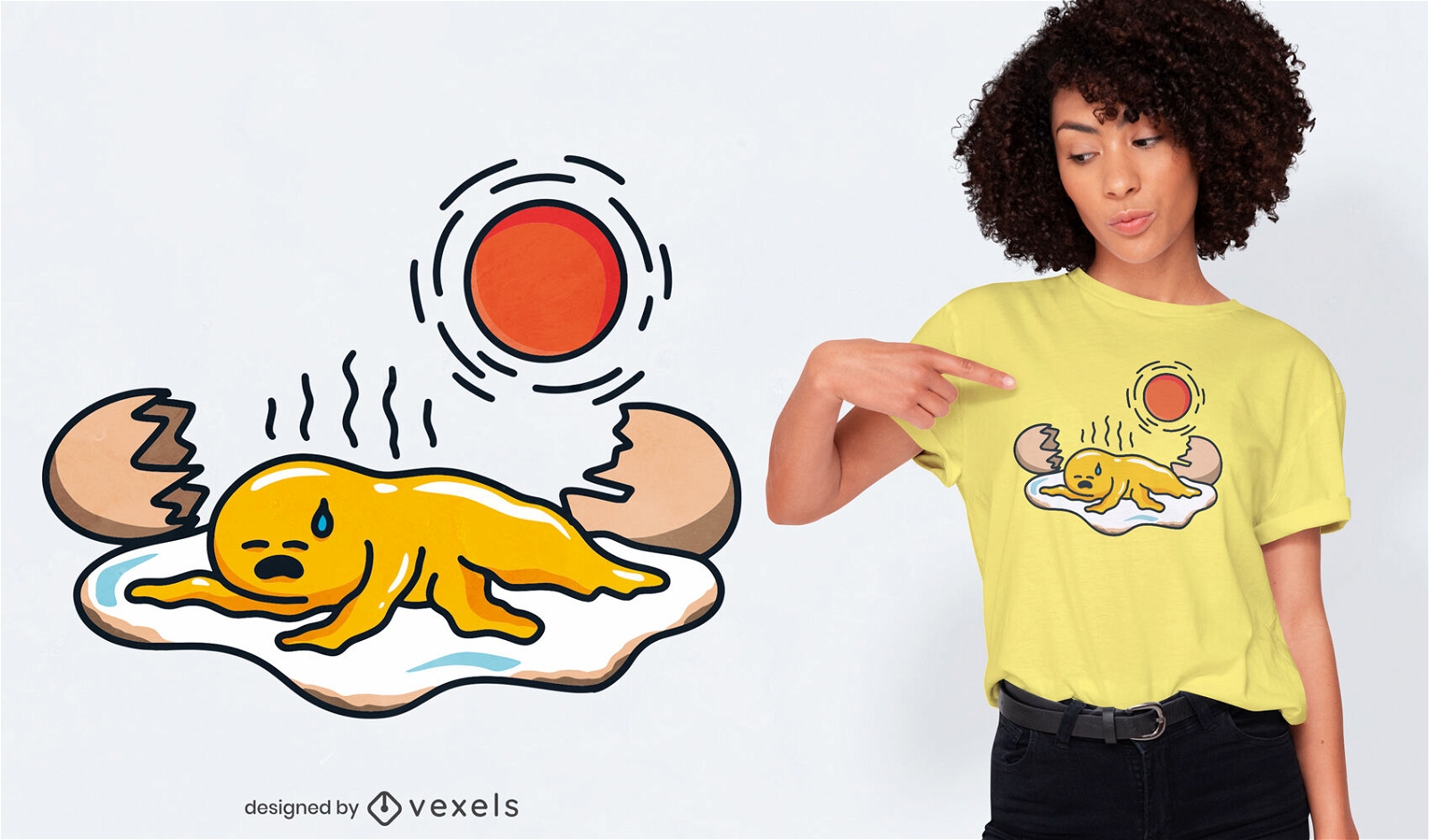 Egg yolk character t-shirt design