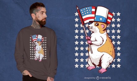 Design de t-shirt de hamster dos EUA