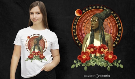 Exotic woman photographic t-shirt psd