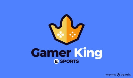 Gaming crown color stroke logo