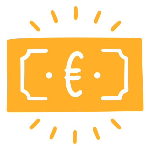 Billetes recortados euro Diseño PNG
