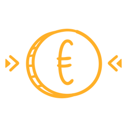 Coins stroke euro PNG Design
