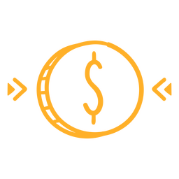 Dólar de trazo de monedas Diseño PNG