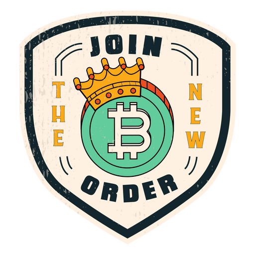 Bitcoin join the order quote badge PNG Design