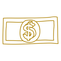Billetes garabato dólar Diseño PNG