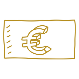 Billetes garabato euro Diseño PNG