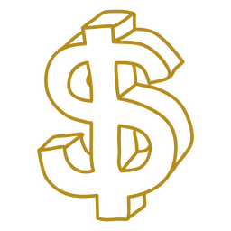 Moneda garabato dólar Diseño PNG